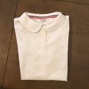 New Peter Pan collar white wrinkle resistant shirt